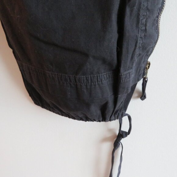 XCVI Black Straight Leg Cotton Cargo Pants Pockets Grunge Goth Alt - Picture 14 of 16